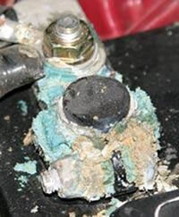 sulfatation d'une batterie de voiture